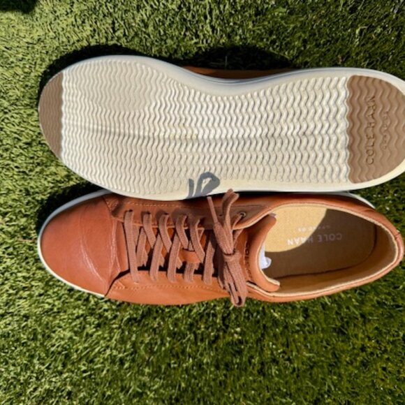 Cole Haan Grand OS Casual Leather Sneakers, Men's Size 11.5, British Tan, White - Picture 5 of 7